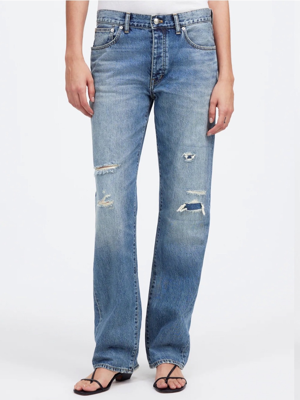 NWT Madewell x Kaihara Denim Dean Easy Straight Jean in Greenburg Wash